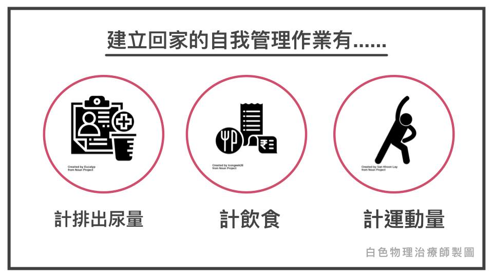 計排出尿量、計飲食、計運動量